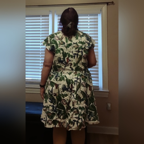 Eshakti size 3X floral print cotton dress - Picture 2 of 4